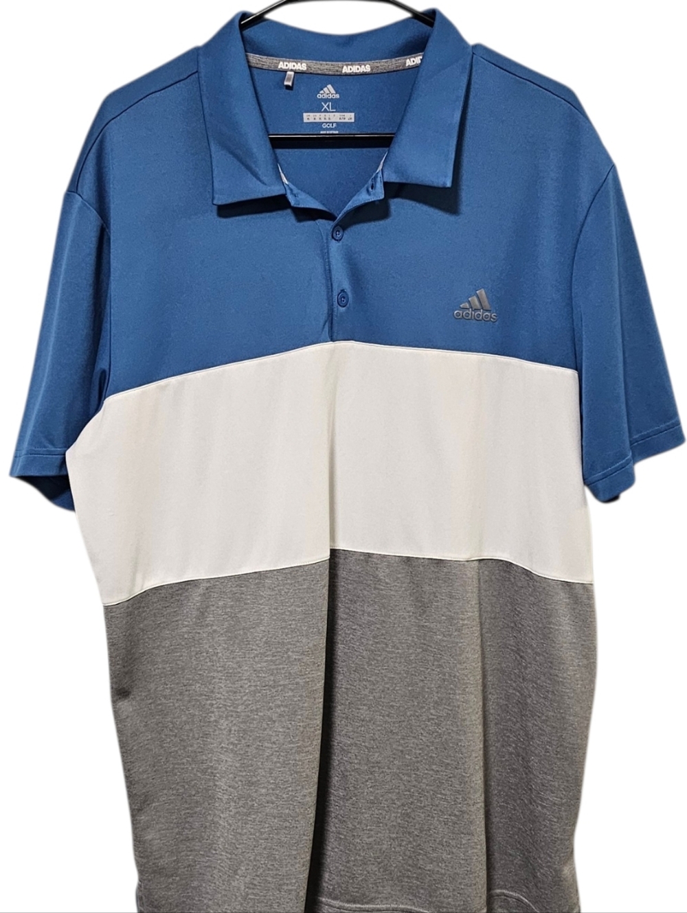 Adidas Golf Men's Blue & Grey Performance Polo Casual Sport Size XL